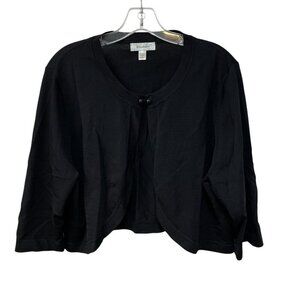 Dressbarn Women’s Black Top Button Cropped Party Cardigan 18/20 Cover Up